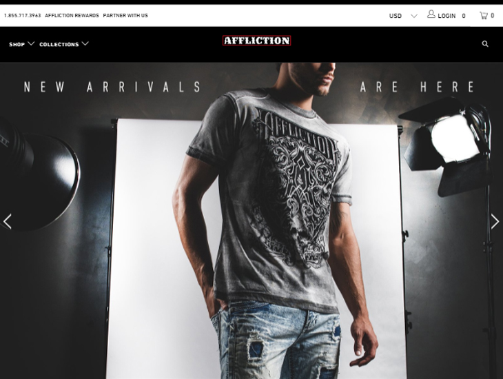 Доставка товара с магазина Affliction