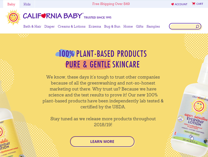 Доставка товара с магазина California Baby
