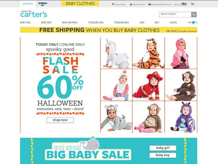 Доставка товара с магазина Carter's