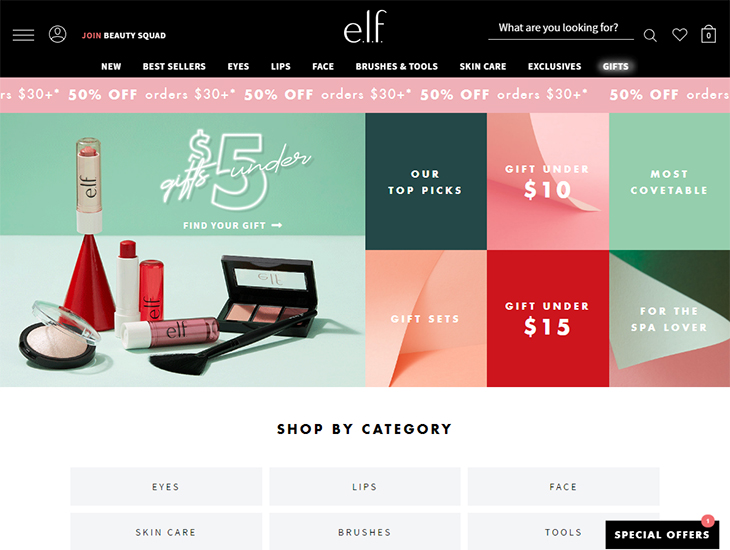 Доставка товара с магазина E.L.F. Cosmetics