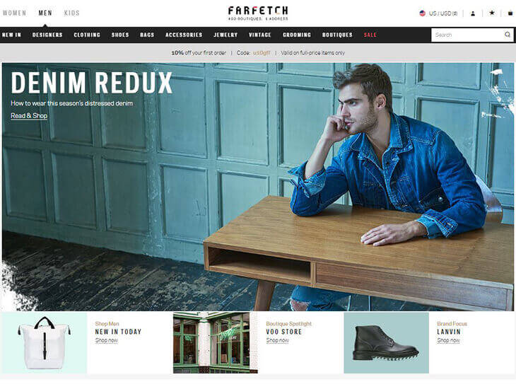 Доставка товара с магазина Farfetch