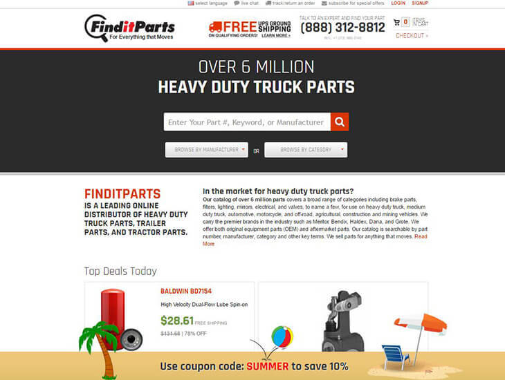 Доставка товара с магазина Finditparts