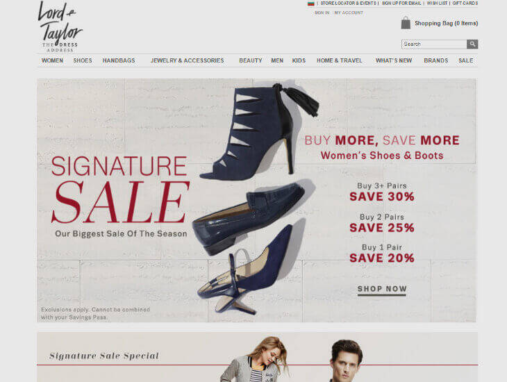 Доставка товара с магазина Lord & Taylor