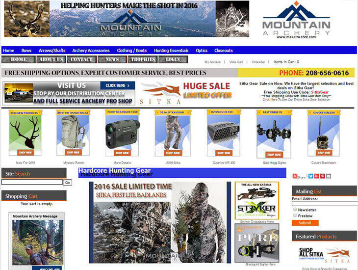 Доставка товара с магазина Mountain Archery