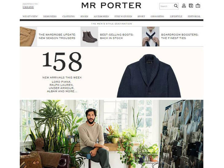 Доставка товара с магазина Mr Porter